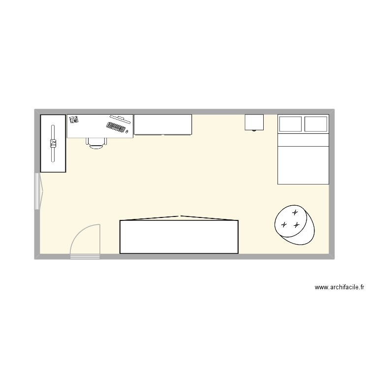 Ma chambre Camille Simon. Plan de 1 pièce et 29 m2