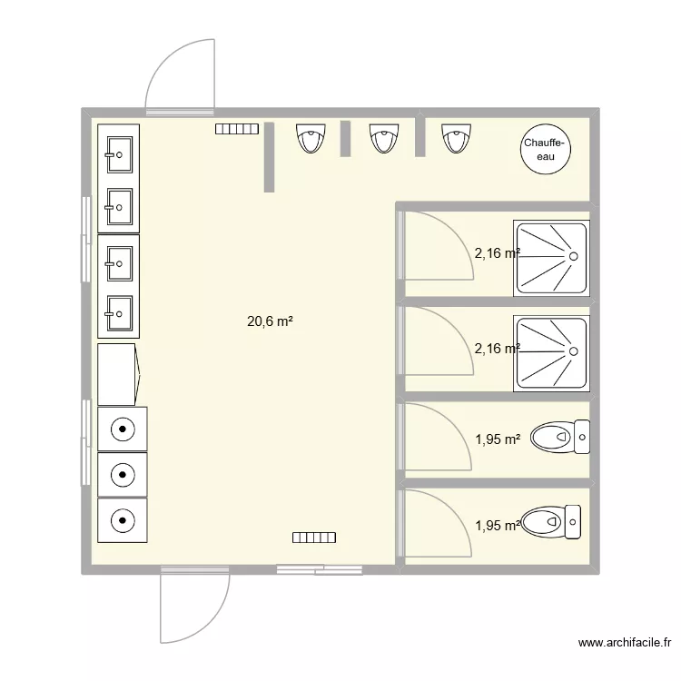 plan wc. Plan de 5  et 29 m²