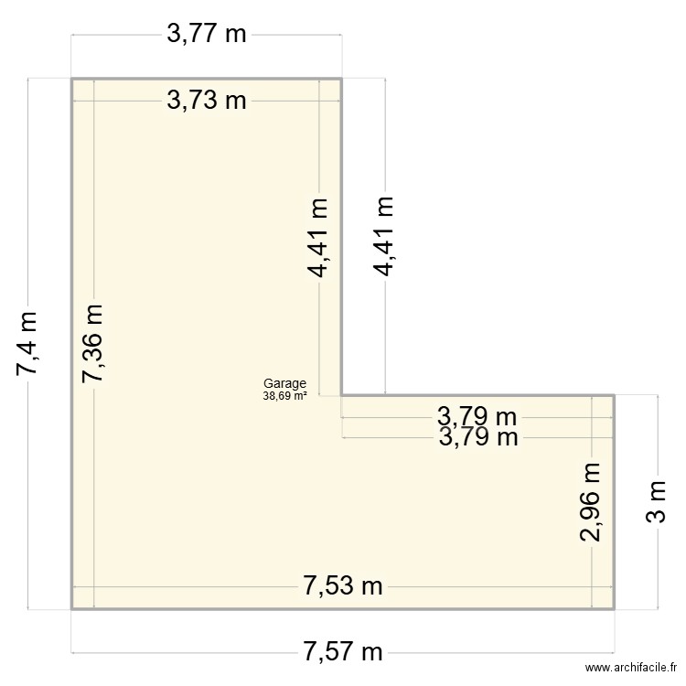 Carport Ori1. Plan de 1 pièce et 39 m2
