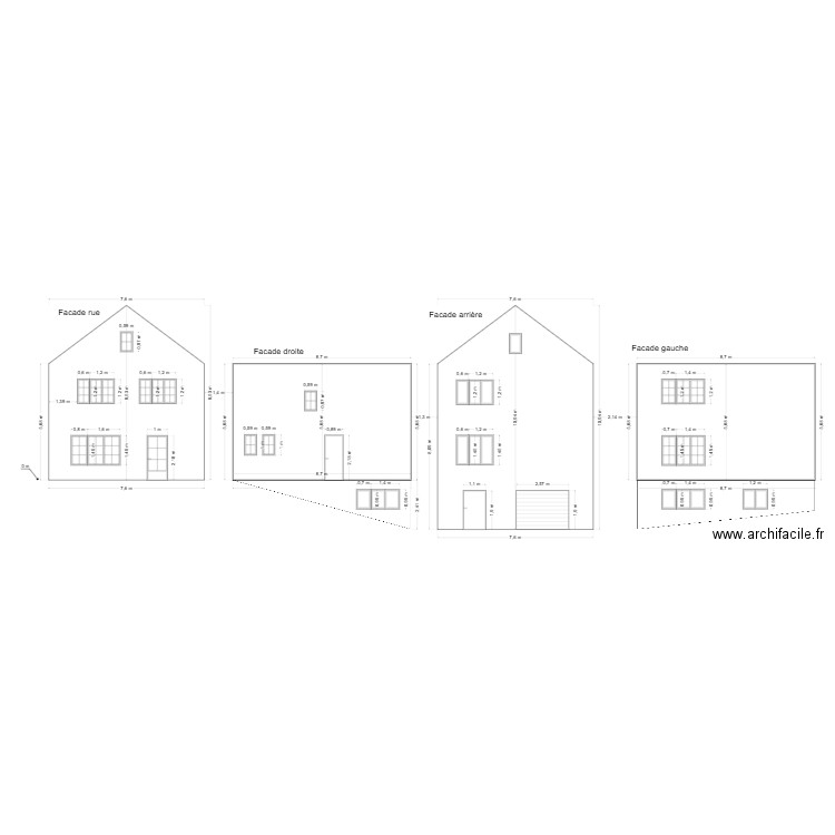 Crupet facade actuel. Plan de 0 pièce et 0 m2