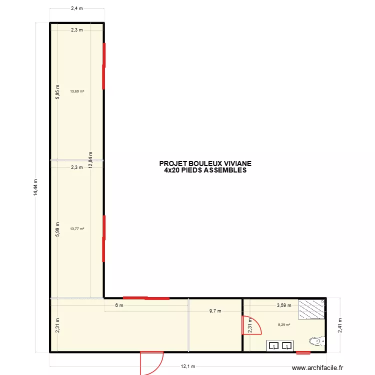 Maison Module. Plan de 5 pièces et 55 m² Maison Module. Plan de 5 pièces et 55 m²