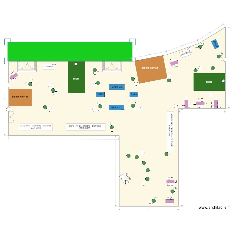 Salon Mascaret. Plan de 1 pièce et 605 m2