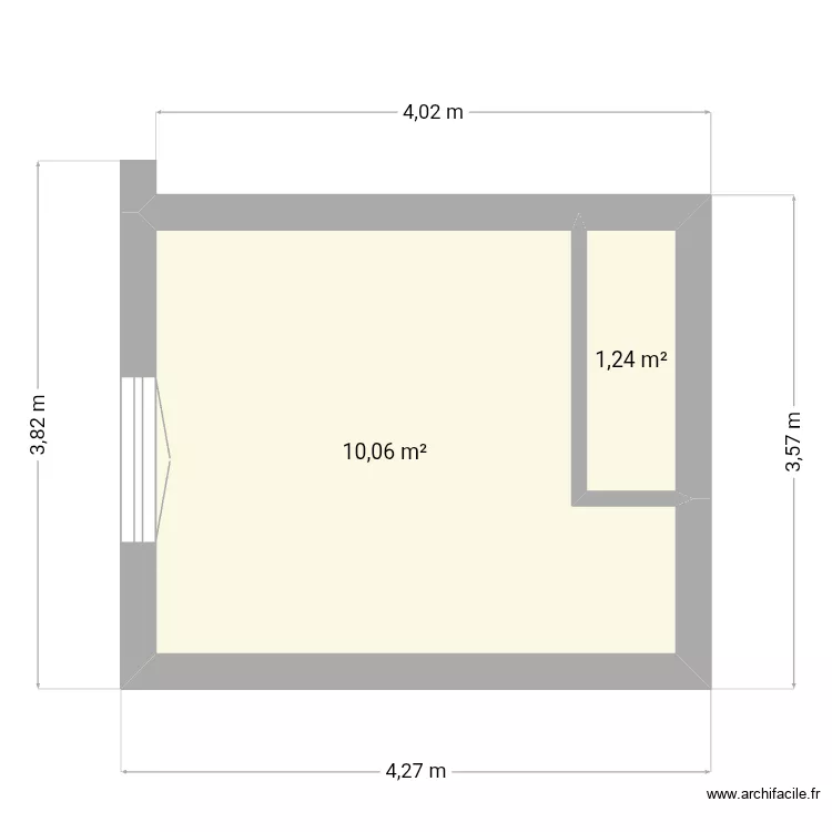 Chambre lenny. Plan de 2  et 11 m²