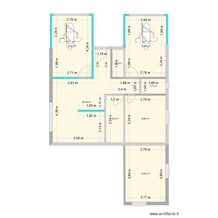 9 stade villa aiguillon rdc essai 1. Plan de 8 pièces et 71 m2