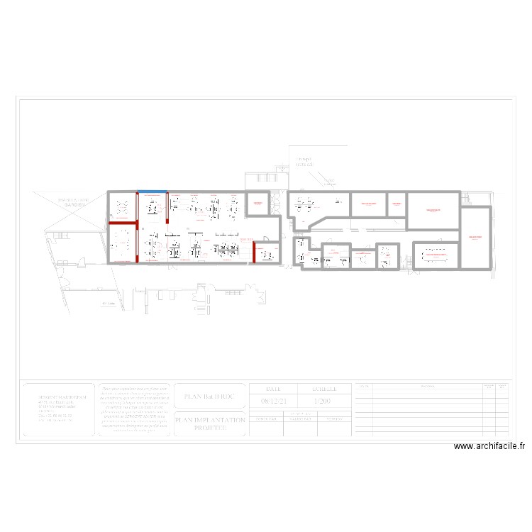 Bat B - R0 -v3. Plan de 13 pièces et 320 m2