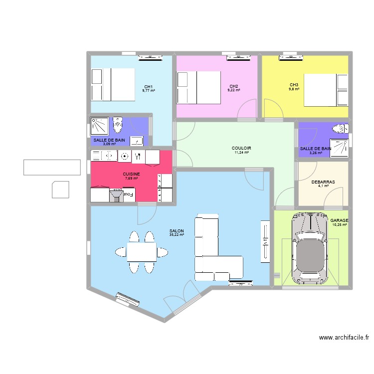 Anjouan Aménagement. Plan de 10 pièces et 104 m2