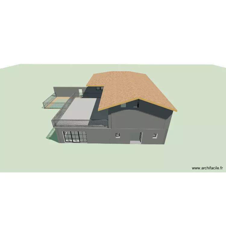 NOUVEAU toit piscine. Plan de 17  et 259 m²
