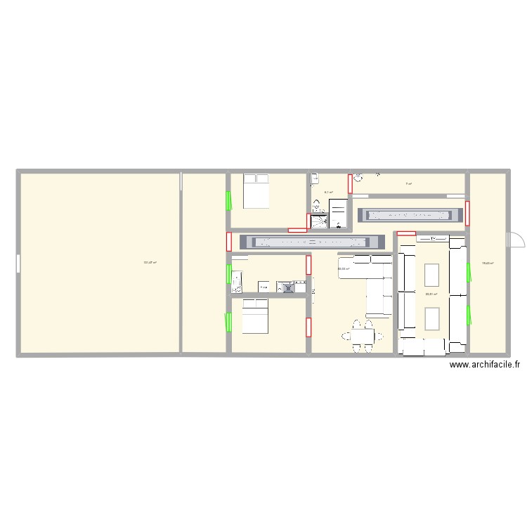 PLAN 1. Plan de 6 pièces et 241 m2
