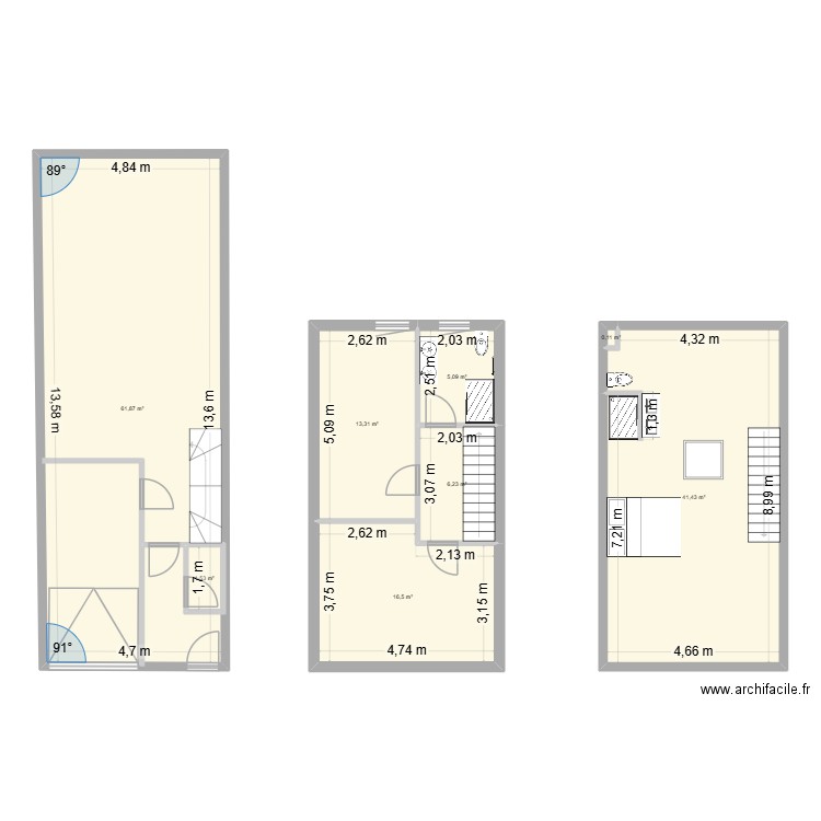 52RDR plans. Plan de 8 pièces et 149 m2