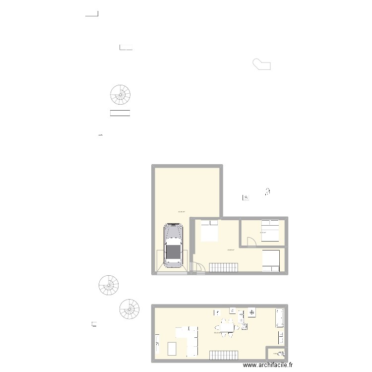 ET_1. Plan de 5 pièces et 140 m2