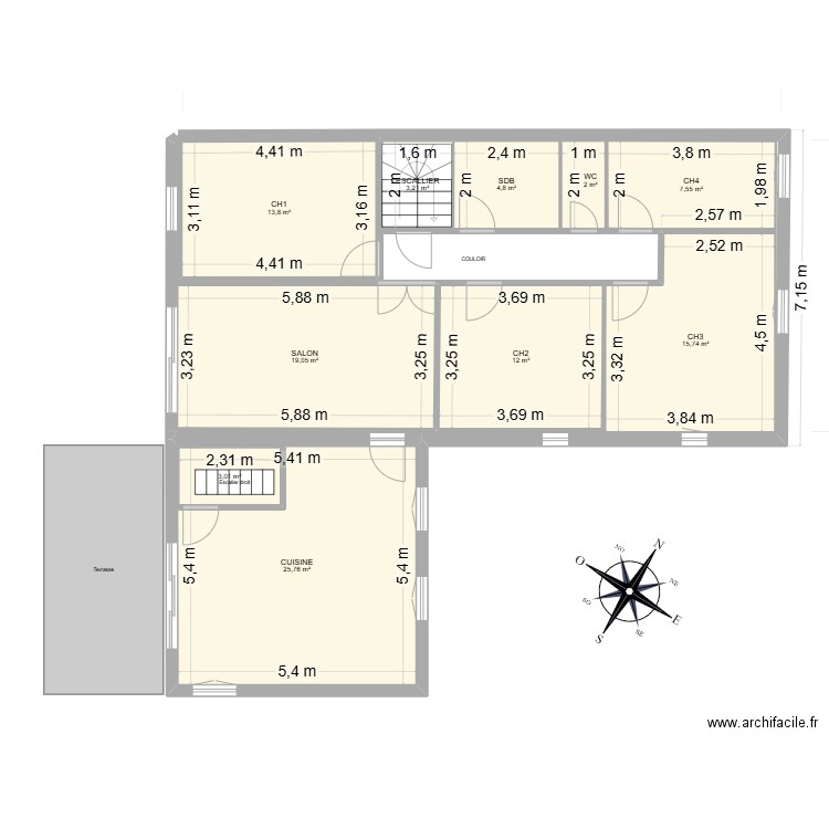 renov3. Plan de 10 pièces et 110 m2