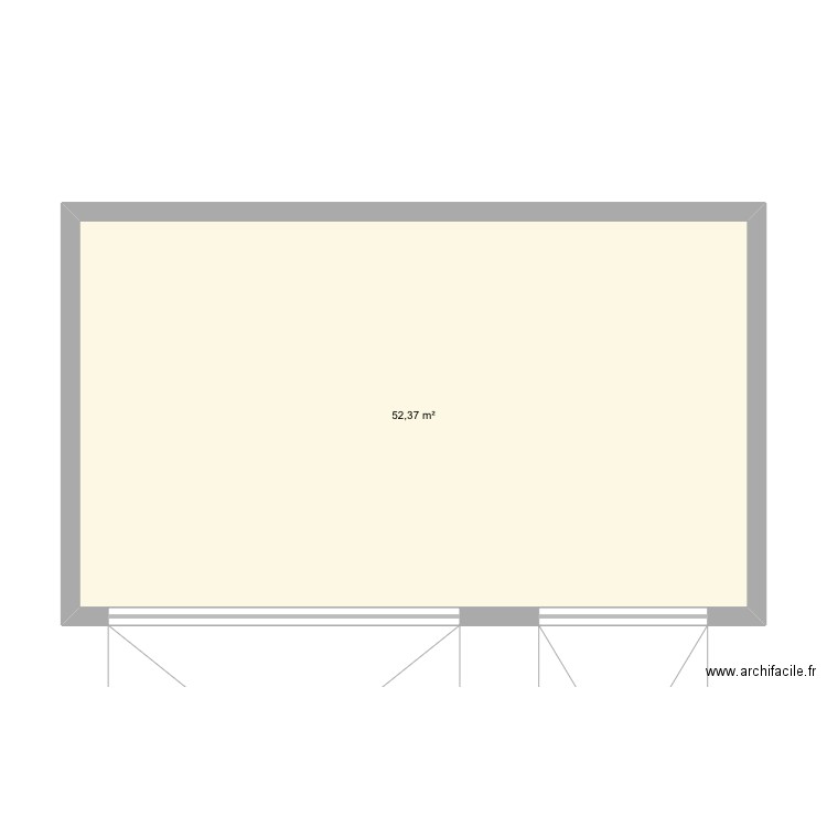 Garage. Plan de 1 pièce et 52 m2