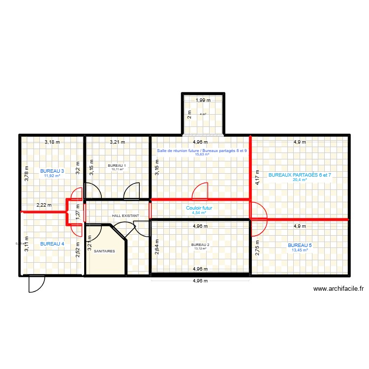 bureaux futurs 3. Plan de 0 pièce et 0 m2