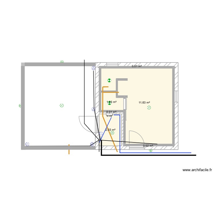 Plan pool-house réseau. Plan de 0 pièce et 0 m2