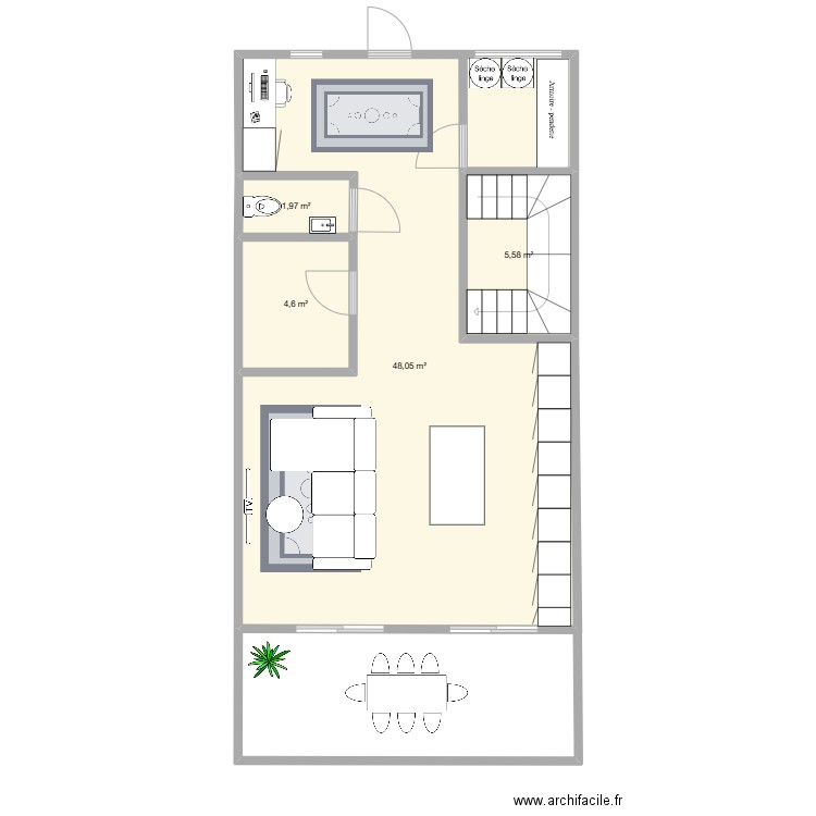 Bardonnex. Plan de 4 pièces et 60 m2