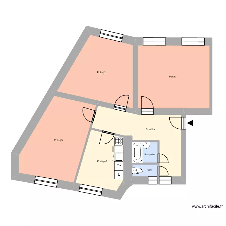 U stromovky 273, byt 7. Plan de 12 pièces et 206 m²