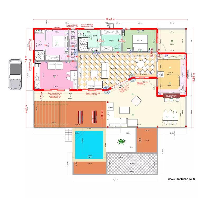 Villa Cocotte Ducos cata 4b. Plan de Villa Cocotte Ducos cata 4b. Plan de