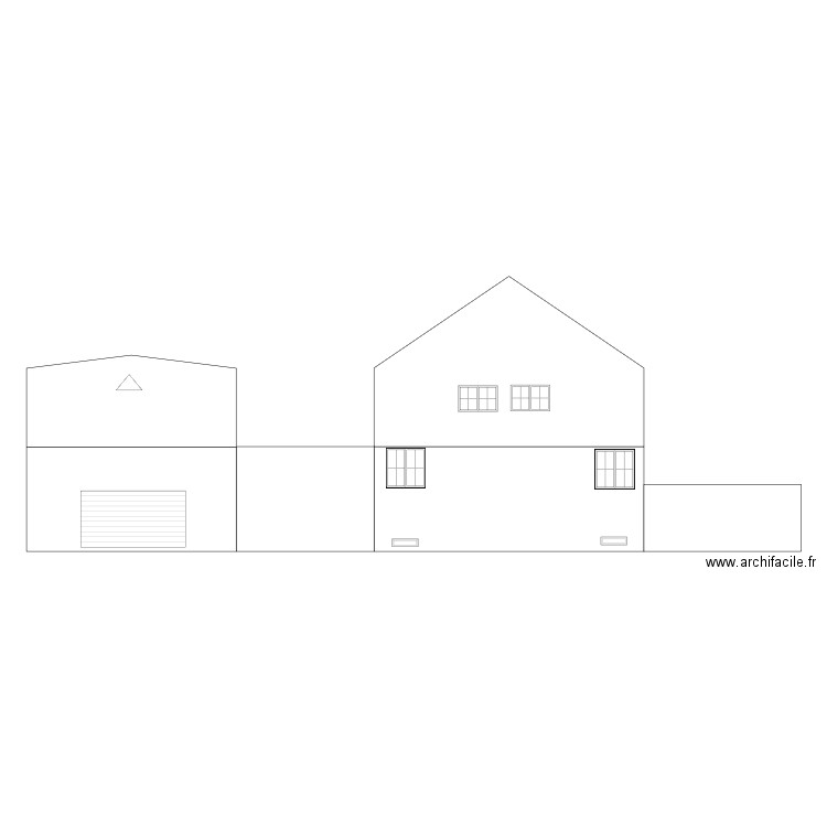 Façade avant travaux extension. Plan de 0 pièce et 0 m2