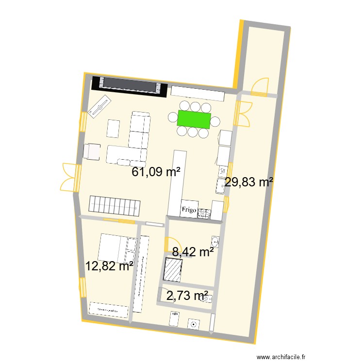 Maison Gite. Plan de 9 pièces et 319 m2