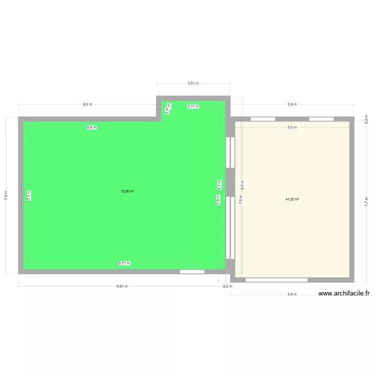 Extension salon. Plan de Extension salon. Plan de