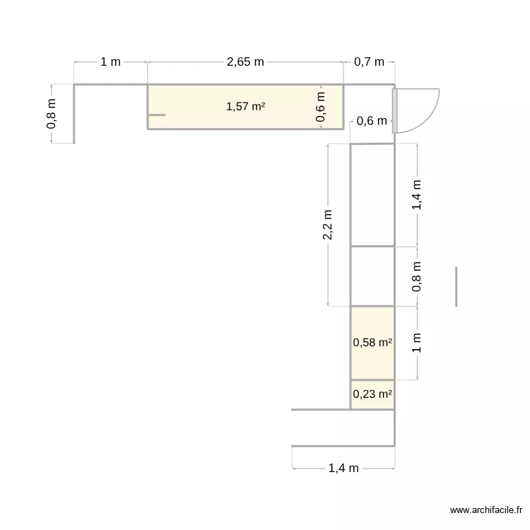 kitchen frame2. Plan de 3  et 2 m²