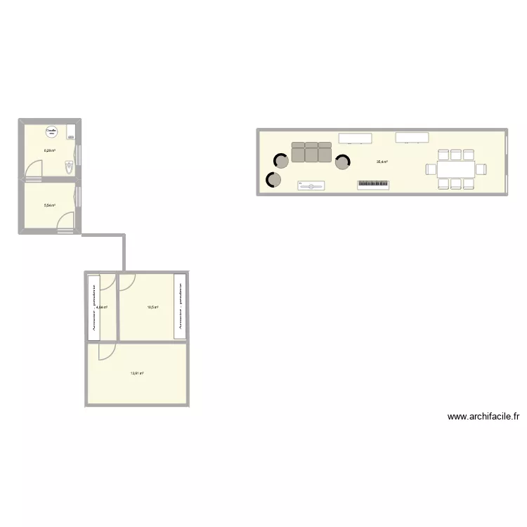 GROTTE. Plan de 6 Pièces et 76 m² GROTTE. Plan de 6 Pièces et 76 m²