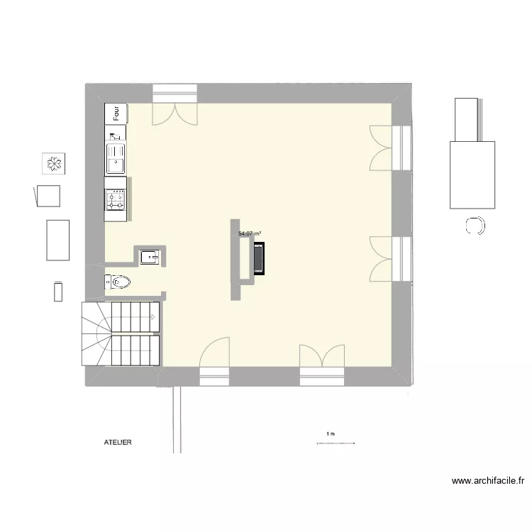 RDC. Plan de 0 pièce et 0 m2
