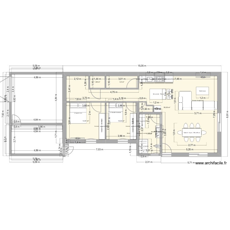 maison 93 m2 essai 2. Plan de 0 pièce et 0 m2