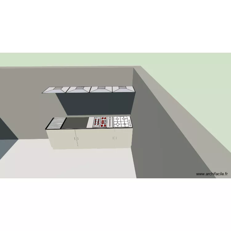 Cuisi,e. Plan de 1 et 23 m² Cuisi,e. Plan de 1 et 23 m²