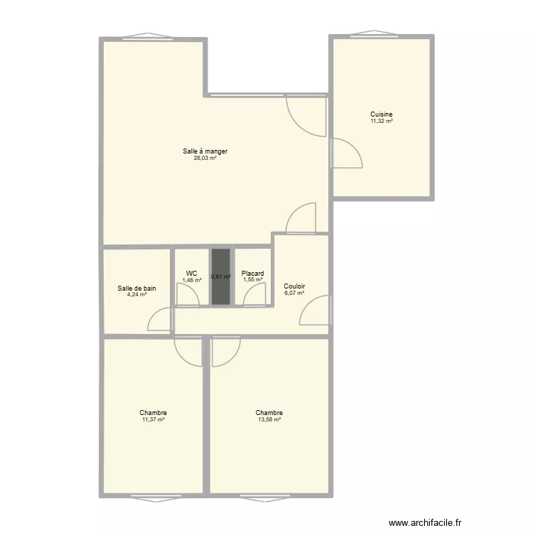 Thomas1. Plan de 9 pièces et 78 m²