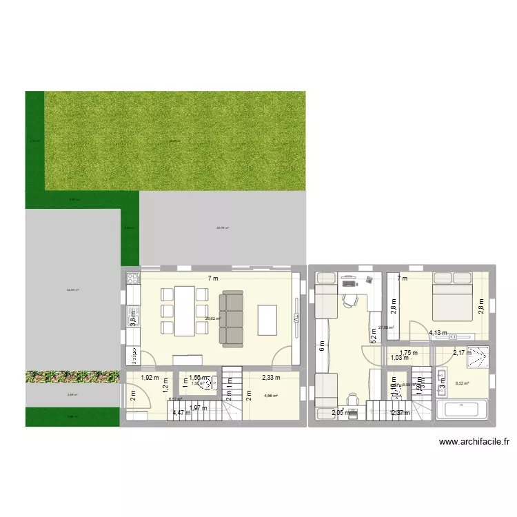 MAISON 80m2 4 persone. Plan de 8 Pièces et 78 m²