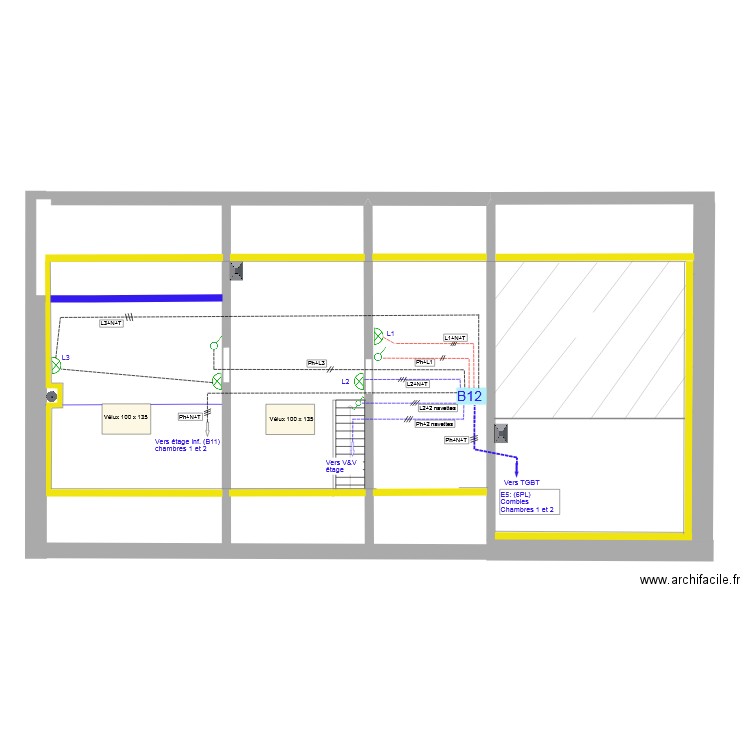 Combles_Electricité_Eclairage_V4. Plan de 0 pièce et 0 m2