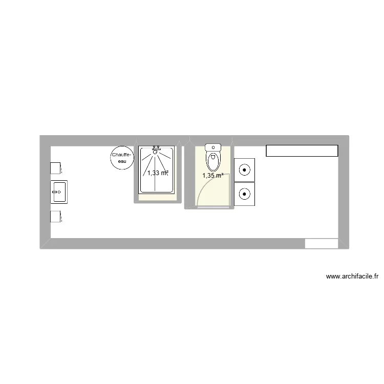 sdb. Plan de 2 pièces et 3 m² sdb. Plan de 2 pièces et 3 m²