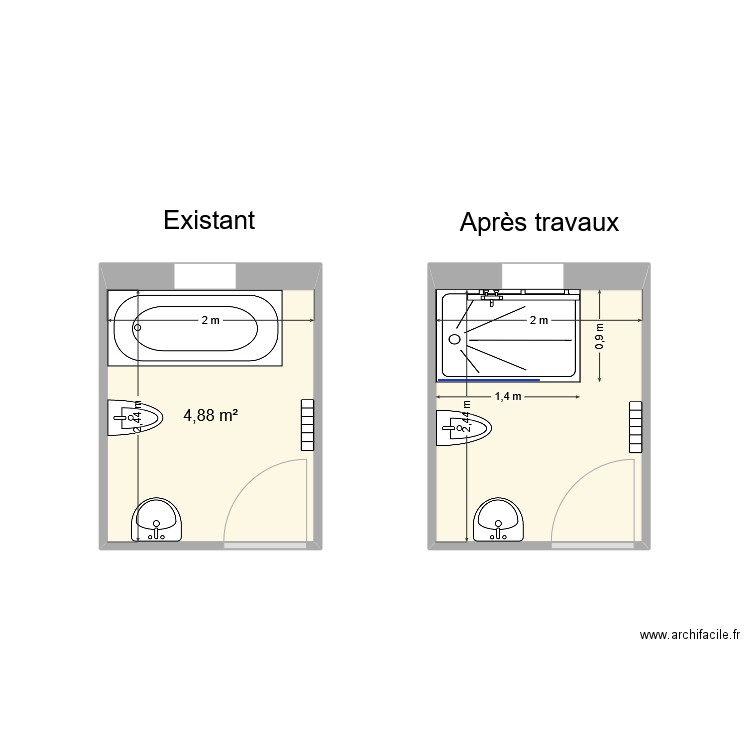 PAYS Maurice. Plan de 2 pièces et 10 m2
