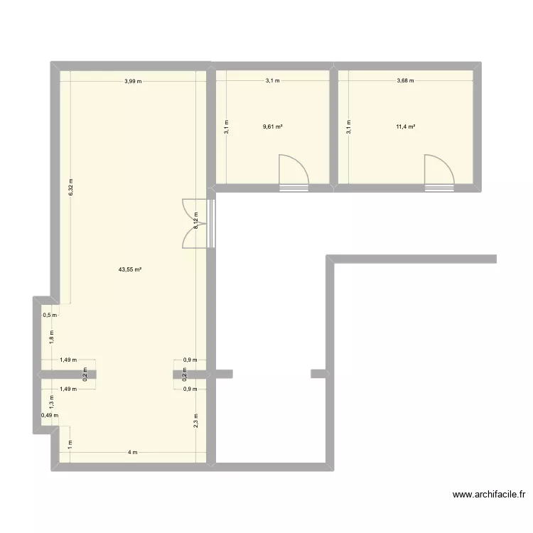 Sous-sol. Plan de 3 et 65 m² Sous-sol. Plan de 3 et 65 m²