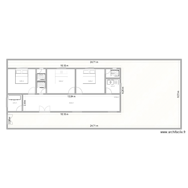RDC DECAUDAIN. Plan de 10 pièces et 229 m2