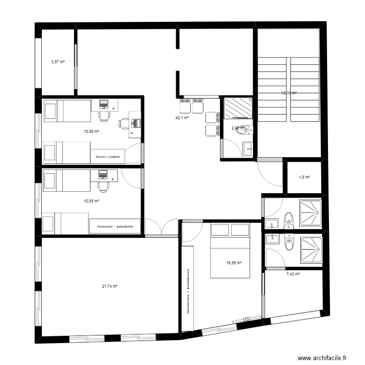 khalil 2. Plan de 10 pièces et 129 m2
