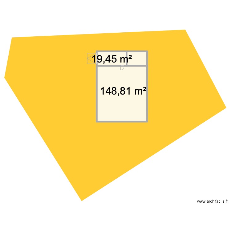 PLan A. Plan de 2 pièces et 168 m2