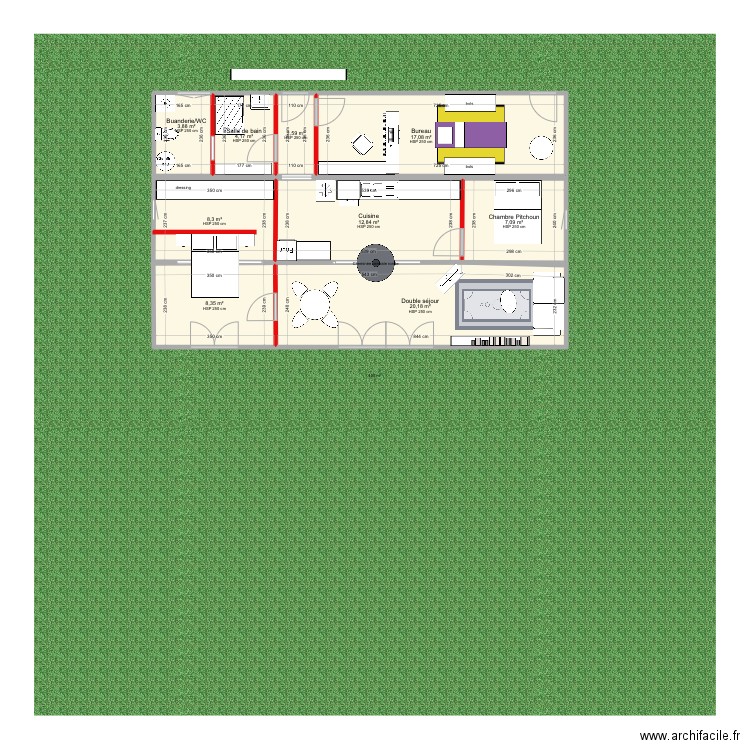 Solution secours Persquen. Plan de 9 pièces et 84 m2