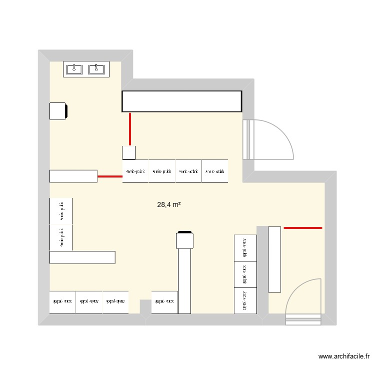 Vestiaires hommes apr&egrave;s. Plan de 0 pièce et 0 m2