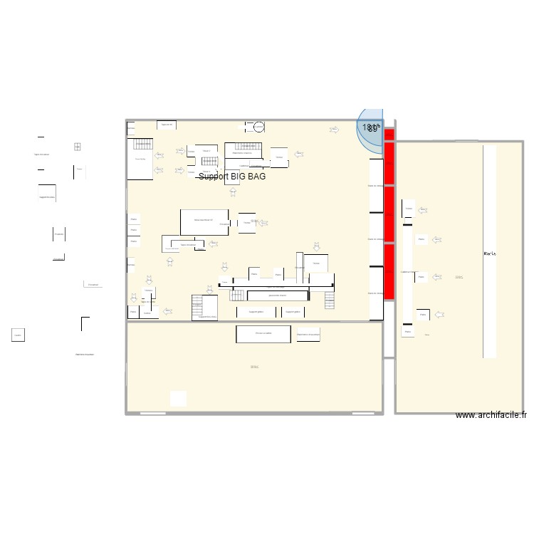 Plan atelier ouverture V4. Plan de 7 pièces et 875 m2