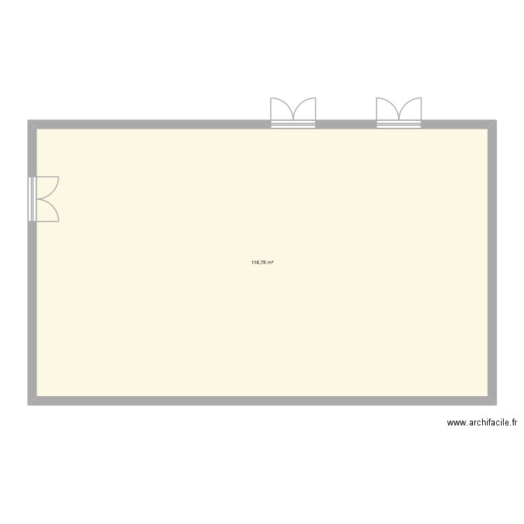 Plan classe. Plan de 1 pièce et 119 m2