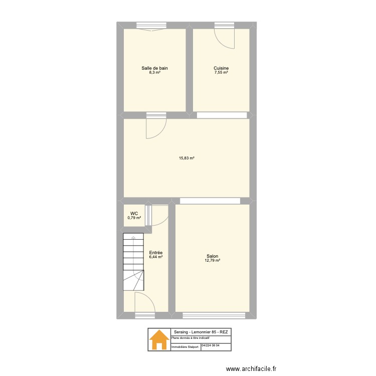 Lemonnier REZ. Plan de 6 pièces et 52 m2