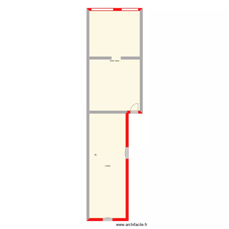 lacaud rdc &eacute;tape 1. Plan de 2  et 100 m²