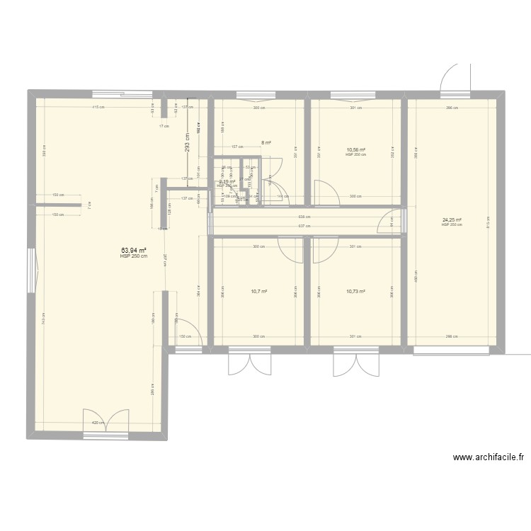 maison non côtée. Plan de 7 pièces et 130 m2