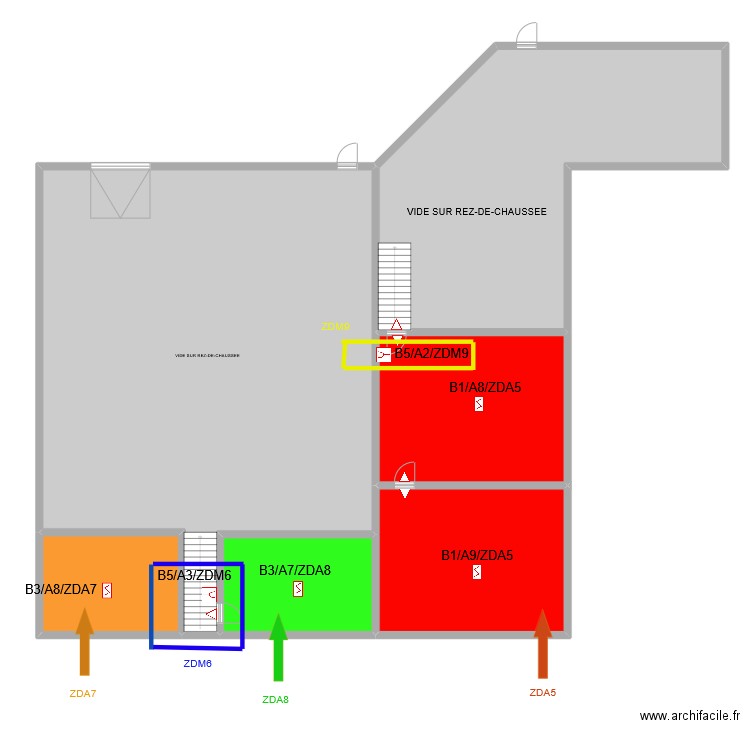 EUROMED SITE 2 ETAGE. Plan de 6 pièces et 438 m2