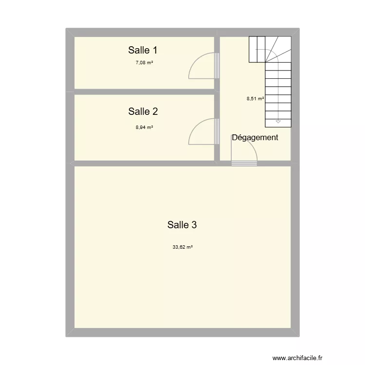 Sous-sol V1. Plan de 4  et 58 m²
