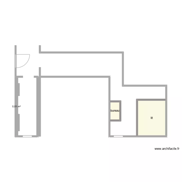 Sh&eacute;ma implantation cam r&c. Plan de 3  et 5 m²