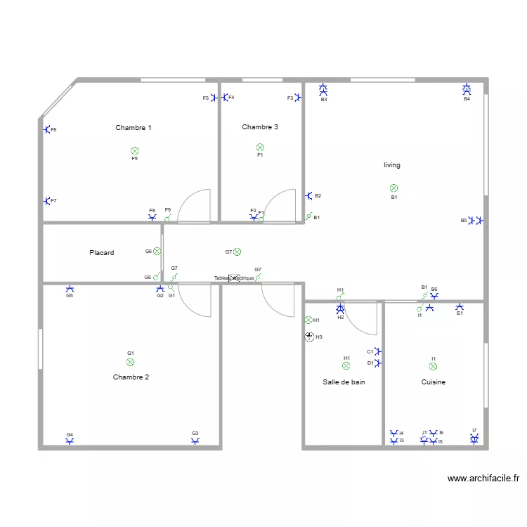 appartement 4 roux. Plan de 