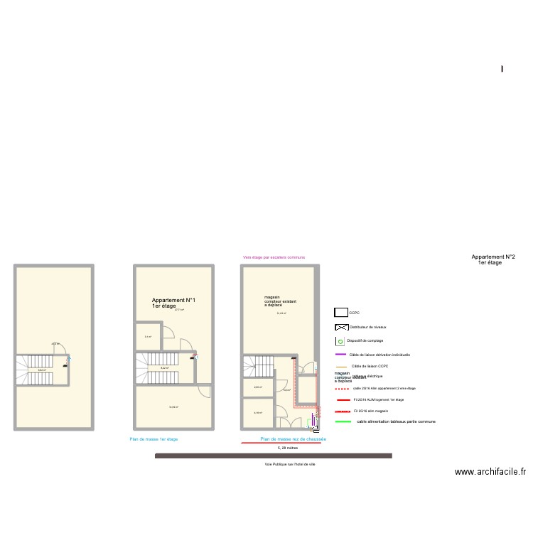 plans de masse immeuble ROUBIN. Plan de 10 pièces et 160 m2